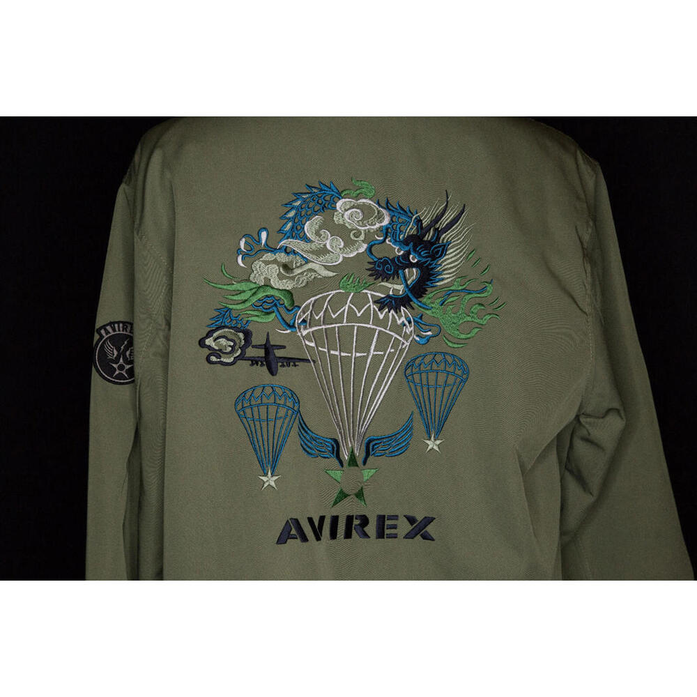 Men's Avirex M-43 Jacket Embroidered Dragon Souvenir Sz XL